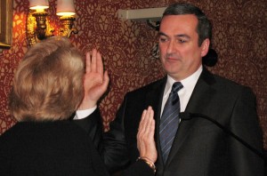 David Maher taking oath of office